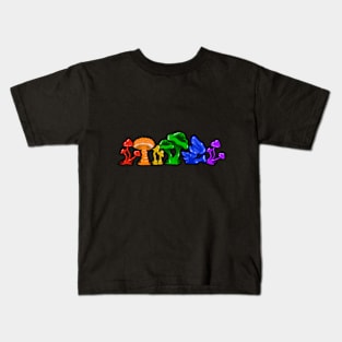 Rainbow Mushroom Lane Kids T-Shirt